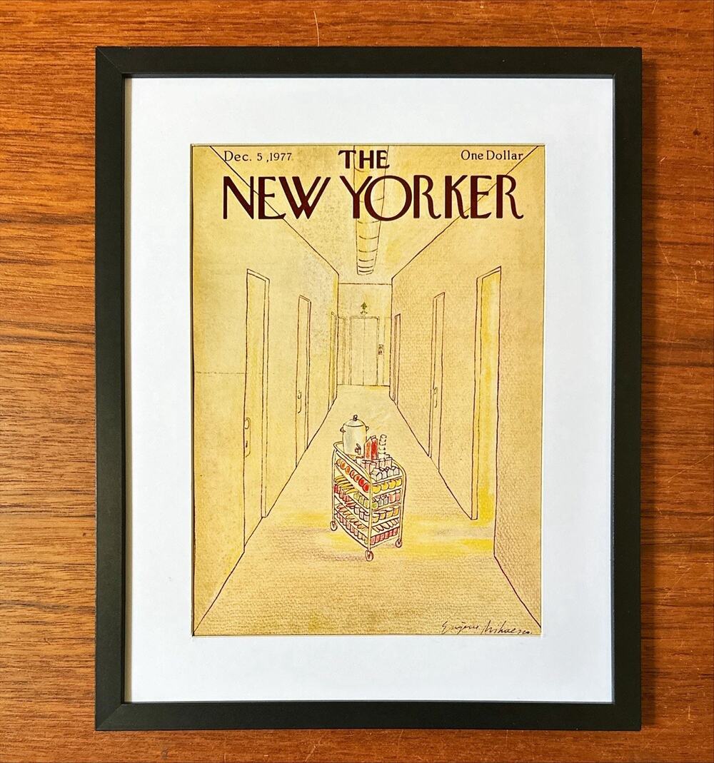 Framed 1977 The New Yorker Magazine Cover December 5 Original